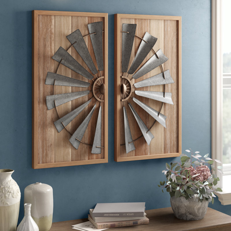 Birch Lane™ 2 Piece Wood/Metal Wall Décor Set & Reviews | Wayfair